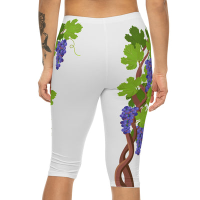 Vibrant Grape Vine Women's Capri Leggings