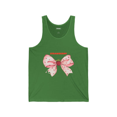 Strawberry Splash Tank, Fun Summer Apparel, Cute Unisex Jersey Tank, Beachwear, Festival Top, Gift for Strawberry Lovers(3)