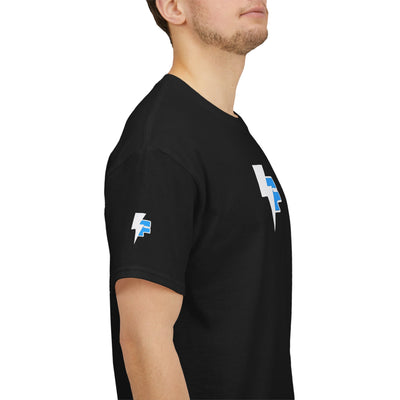 Dynamic Unisex Moisture Wicking Fyroz Bolt Tee – Bold Streetwear Lightning Logo Design, Fitness Shirt, Activewear, Graphic Tee, Sports Apparel, Gift for Athletes