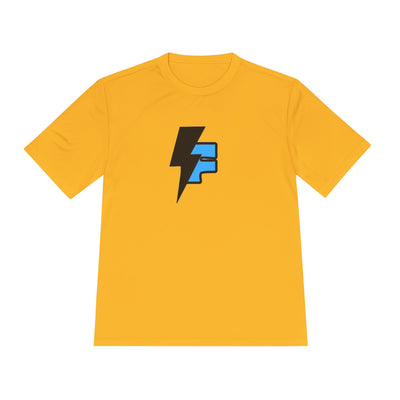 Dynamic Unisex Moisture Wicking Fyroz Bolt Tee – Bold Streetwear Lightning Logo Design, Fitness Shirt, Activewear, Graphic Tee, Sports Apparel, Gift for Athletes