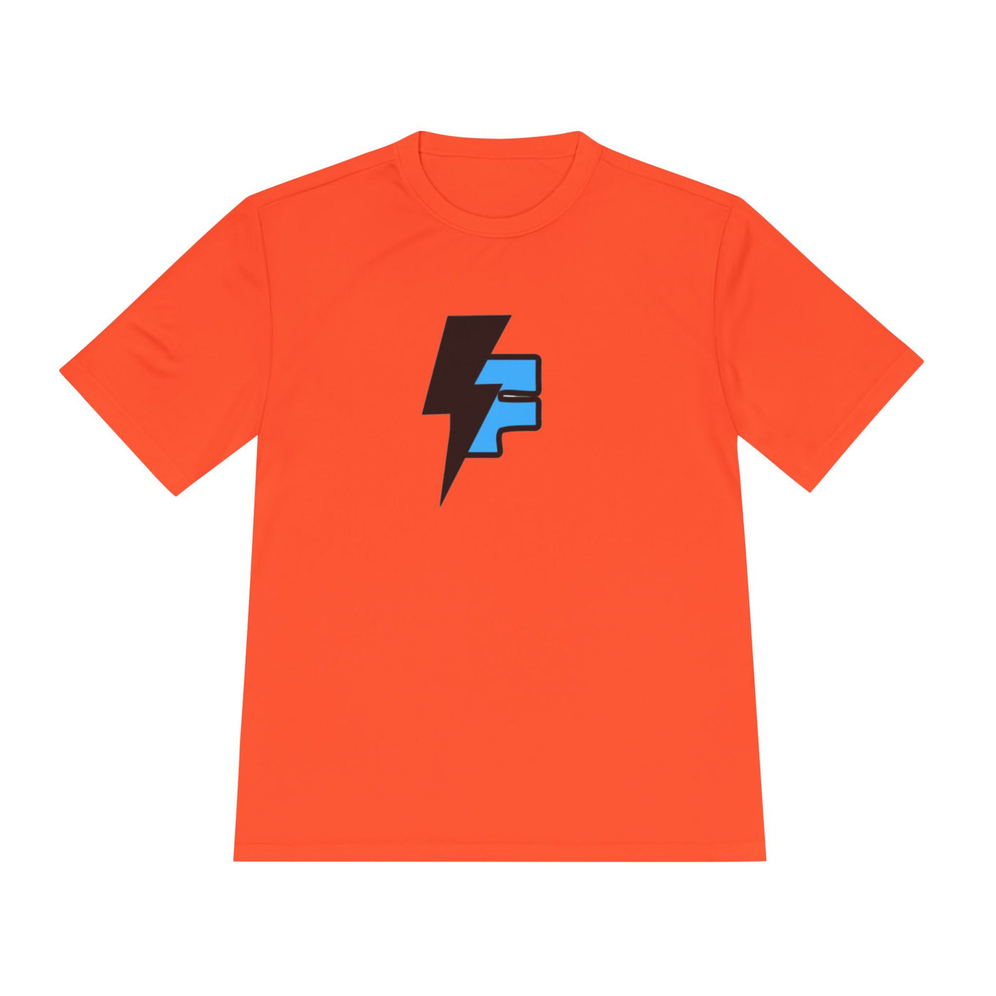 Dynamic Unisex Moisture Wicking Fyroz Bolt Tee – Bold Streetwear Lightning Logo Design, Fitness Shirt, Activewear, Graphic Tee, Sports Apparel, Gift for Athletes