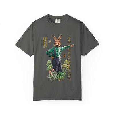 T-Shirt, Untamed Rabbit – Wild & Playful Bunny Aesthetic Design Animal Tee, Unisex Cartoon Shirt, Eco-Friendly Fashion, Gift for Nature Lovers, Boho Style Wear
