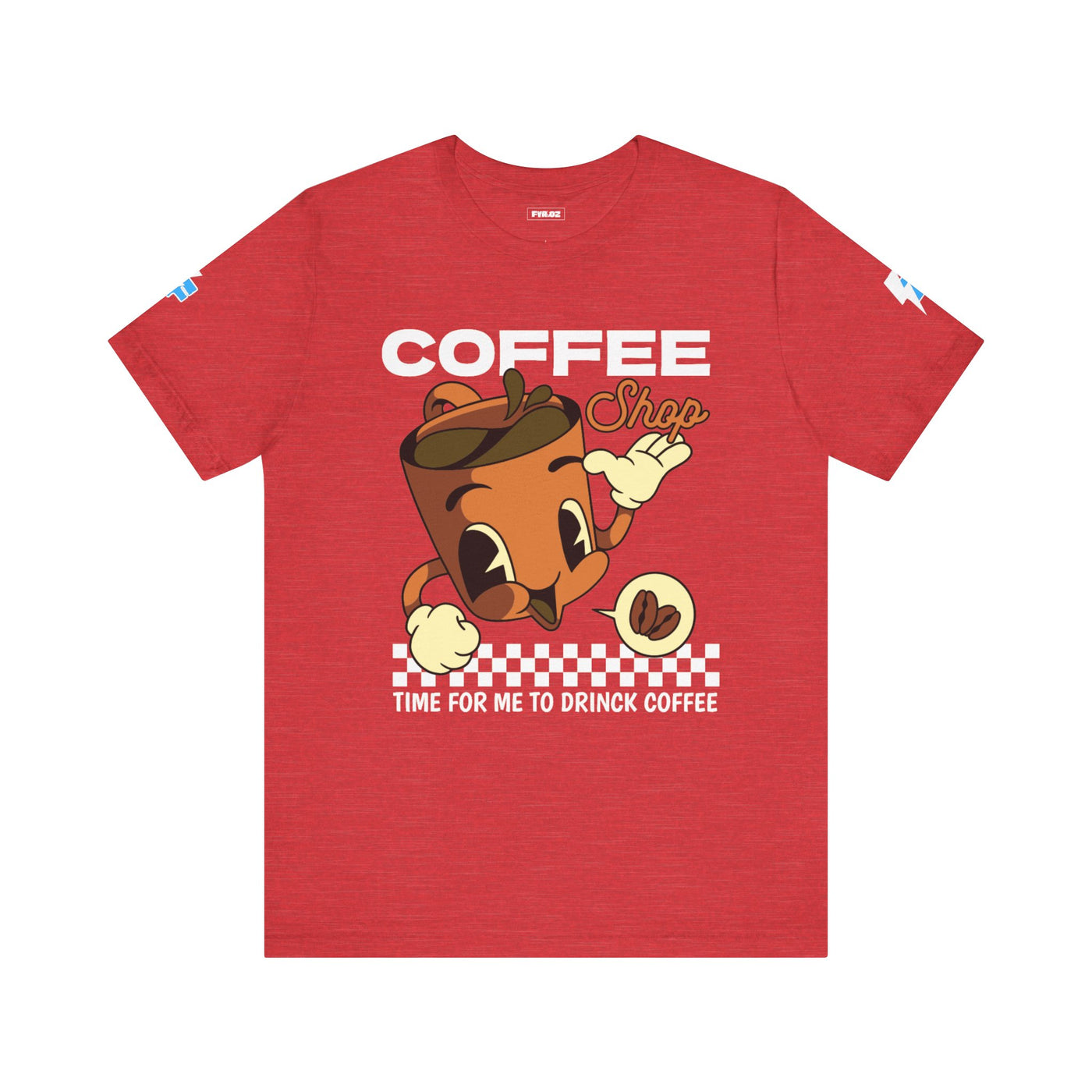 "It's Time to Drink Coffee" Printed T-Shirt - Funny Line Design for Coffee Lovers, Unisex Casual T-Shirt, Coffee Lover Gift, Classic Design Coffee Inspired Stylish Clothing