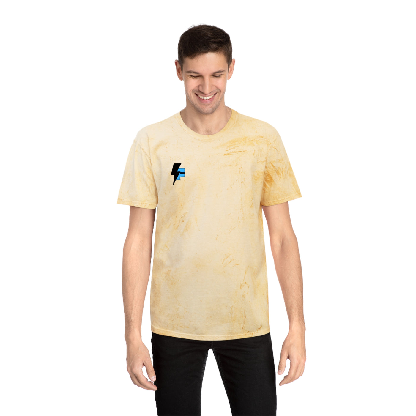 Dynamic Unisex Moisture Wicking Fyroz Bolt Tee – Bold Streetwear Lightning Logo Design, Fitness Shirt, Activewear, Graphic Tee, Sports Apparel, Gift for Athletes