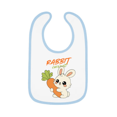 Cute Rabbit Jersey Bib for Babies – Funny Baby Feeding Bib, Baby Shower Gift, Toddler Accessories, Easter Gift, Spring Celebration