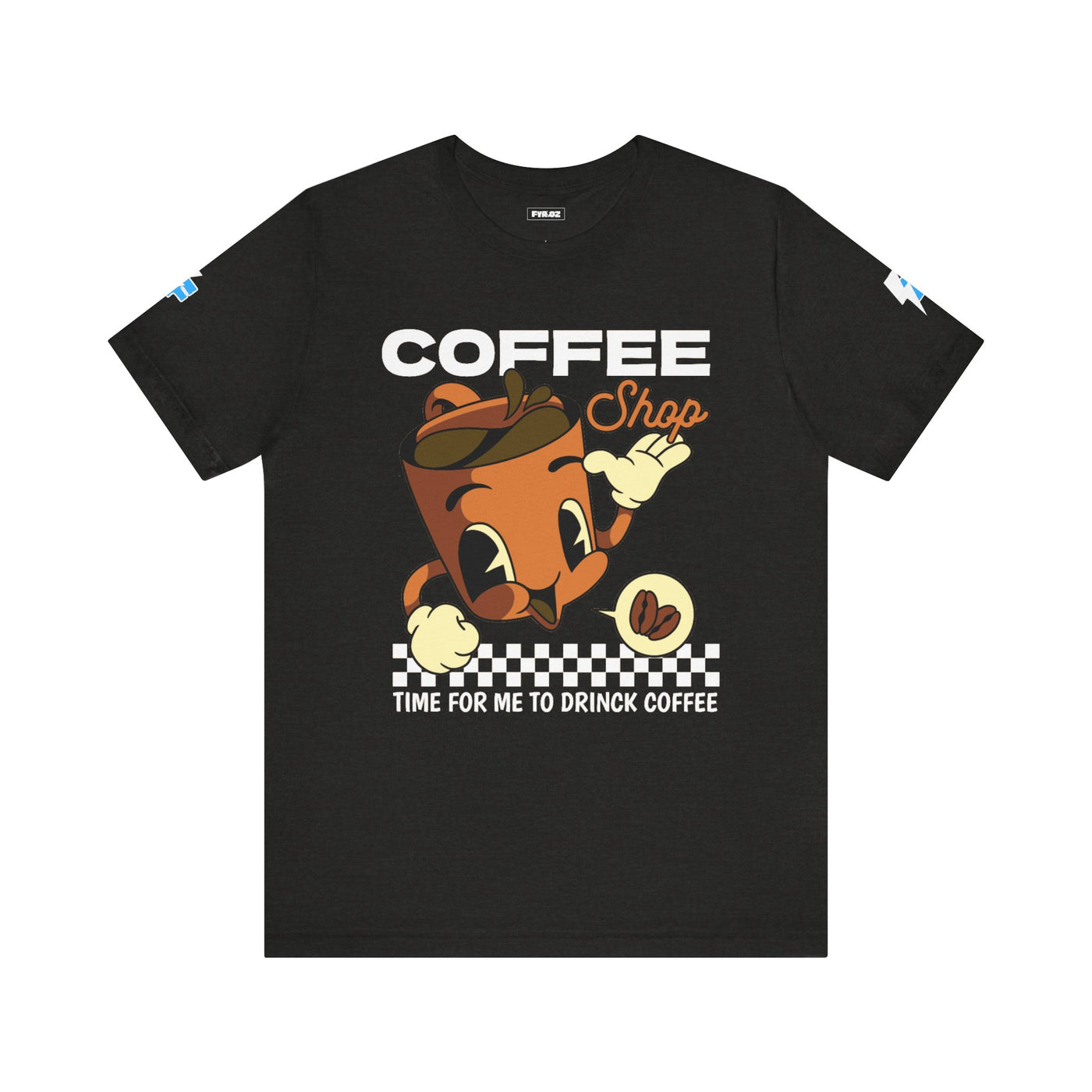 "It's Time to Drink Coffee" Printed T-Shirt - Funny Line Design for Coffee Lovers, Unisex Casual T-Shirt, Coffee Lover Gift, Classic Design Coffee Inspired Stylish Clothing