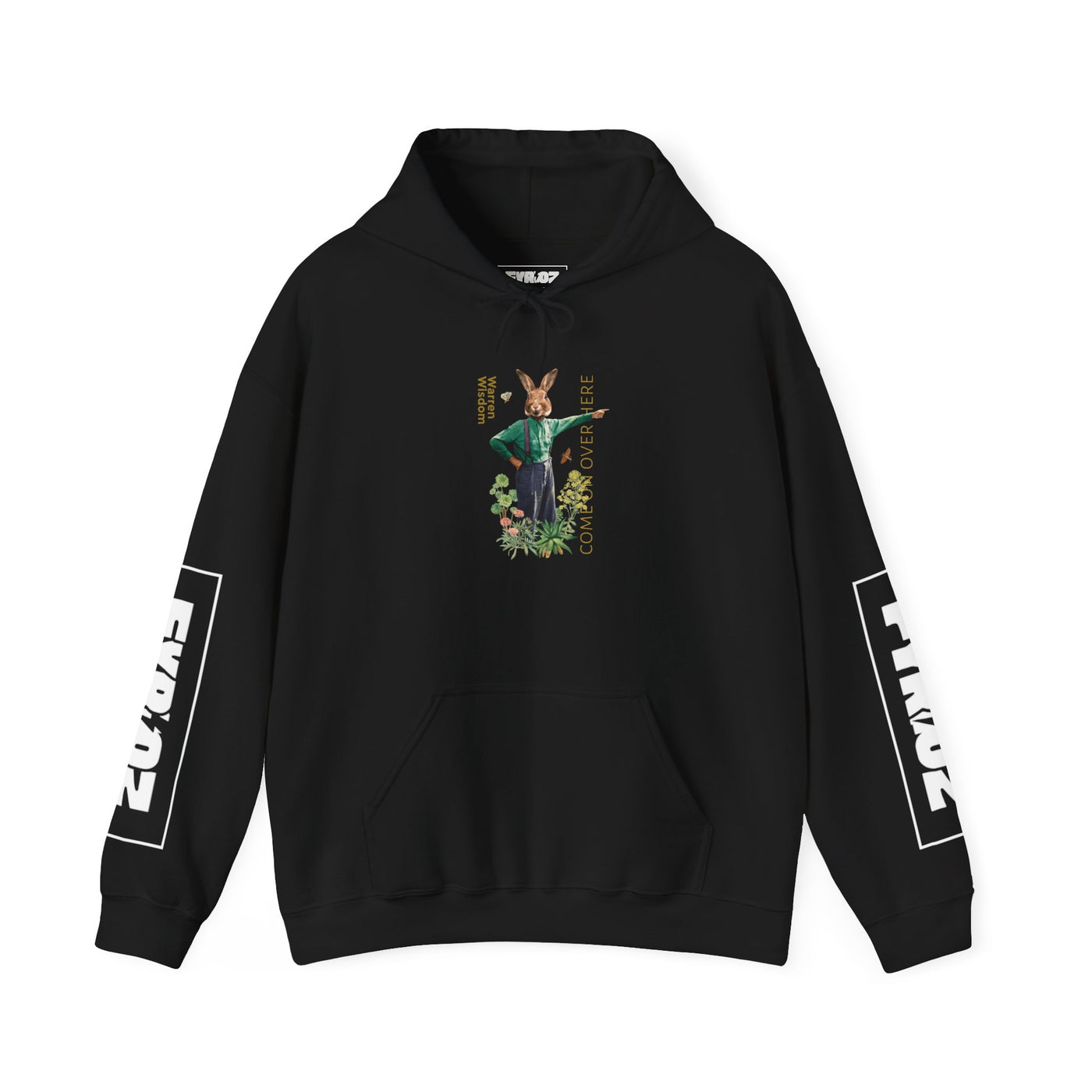 Hoodie, Untamed Rabbit – Wild & Playful Bunny Aesthetic Design Animal Tee, Unisex Cartoon Shirt, Eco-Friendly Fashion, Gift for Nature Lovers, Boho Style Wear