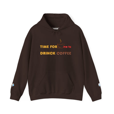 "It's Time to Drink Coffee" Printed Hoodie - Funny Line Design for Coffee Lovers, Unisex Casual Hoodie, Coffee Lover Gift, Classic Design Coffee Inspired Stylish Clothing