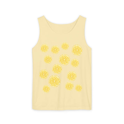 Lemon-Themed Unisex Tank Top, Summer Vibes, Beachwear, Casual Outfit, Gift for Lemon Lovers, Fruit Fashion(3)