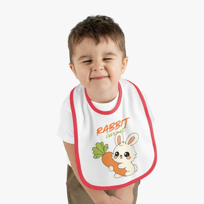 Cute Rabbit Jersey Bib for Babies – Funny Baby Feeding Bib, Baby Shower Gift, Toddler Accessories, Easter Gift, Spring Celebration