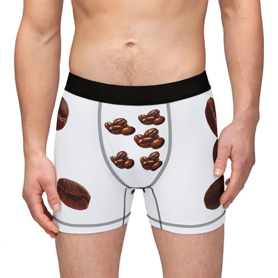 Coffee Beans Men's Boxers, Fun Underwear Gift, Coffee Lover's Apparel, Comfortable Boxer Briefs, Unique Men's Fashion, AOP Design(6)