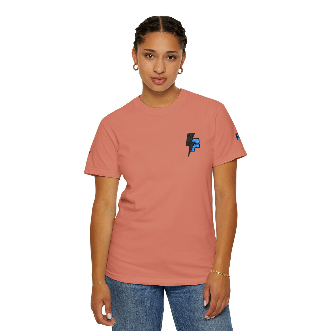 Dynamic Unisex Moisture Wicking Fyroz Bolt Tee – Bold Streetwear Lightning Logo Design, Fitness Shirt, Activewear, Graphic Tee, Sports Apparel, Gift for Athletes