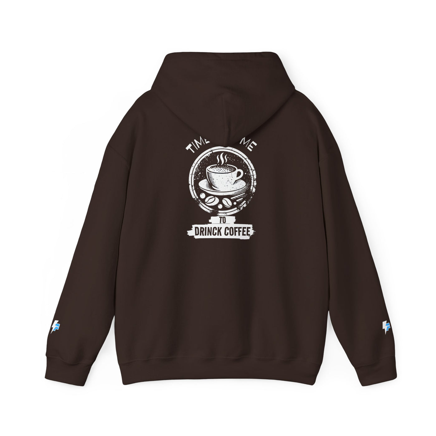 "It's Time to Drink Coffee" Printed Hoodie - Funny Line Design for Coffee Lovers, Unisex Casual Hoodie, Coffee Lover Gift, Classic Design Coffee Inspired Stylish Clothing