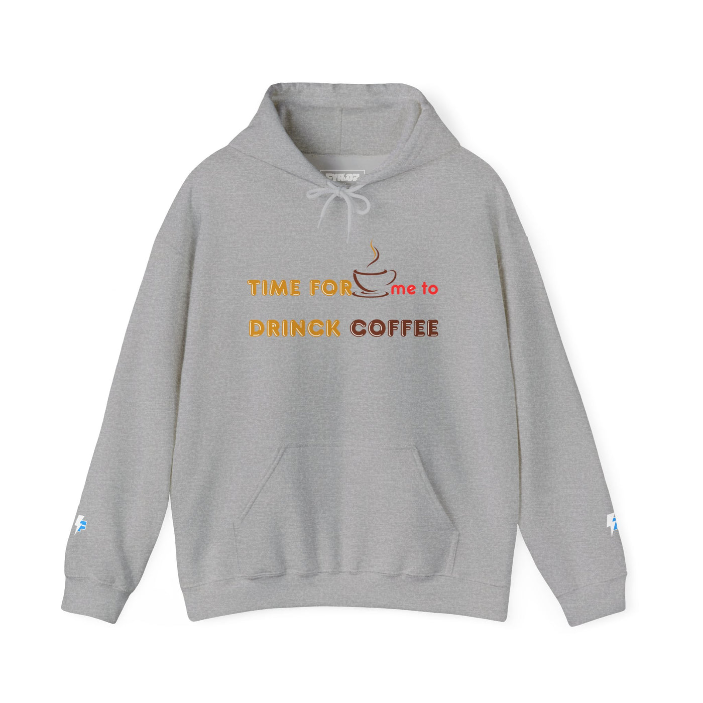 "It's Time to Drink Coffee" Printed Hoodie - Funny Line Design for Coffee Lovers, Unisex Casual Hoodie, Coffee Lover Gift, Classic Design Coffee Inspired Stylish Clothing