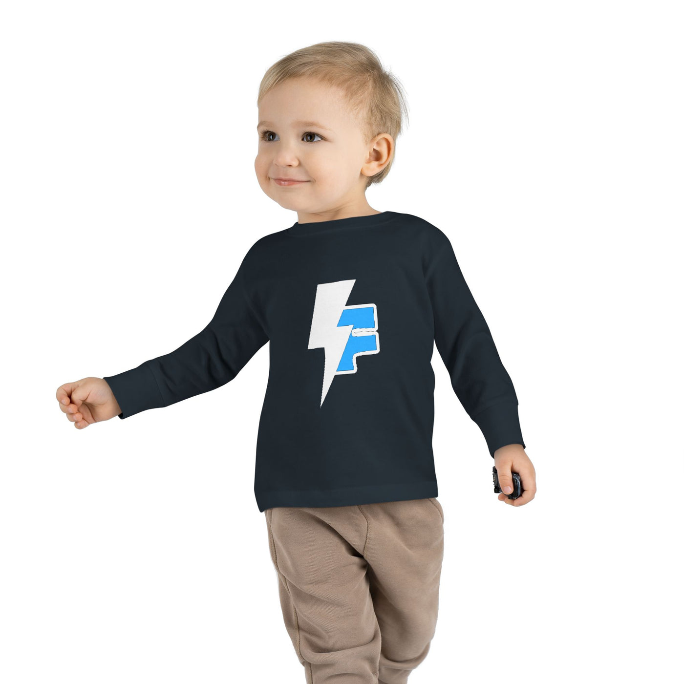 Lightning Bolt Toddler Long Sleeve Tee, Kids Graphic Top, Fun Playwear, Birthday Gift, Casual Toddler Outfit, Everyday Wear