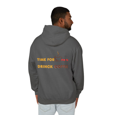 "It's Time to Drink Coffee" Printed Hoodie - Funny Line Design for Coffee Lovers, Unisex Casual Hoodie, Coffee Lover Gift, Classic Design Coffee Inspired Stylish Clothing