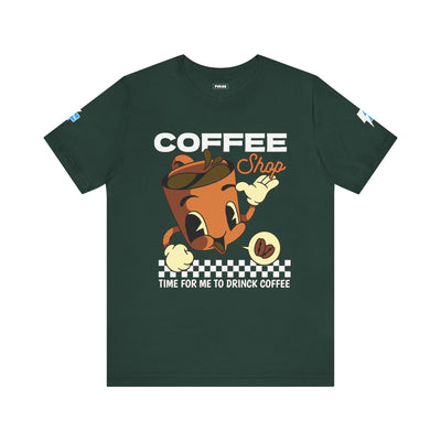 "It's Time to Drink Coffee" Printed T-Shirt - Funny Line Design for Coffee Lovers, Unisex Casual T-Shirt, Coffee Lover Gift, Classic Design Coffee Inspired Stylish Clothing
