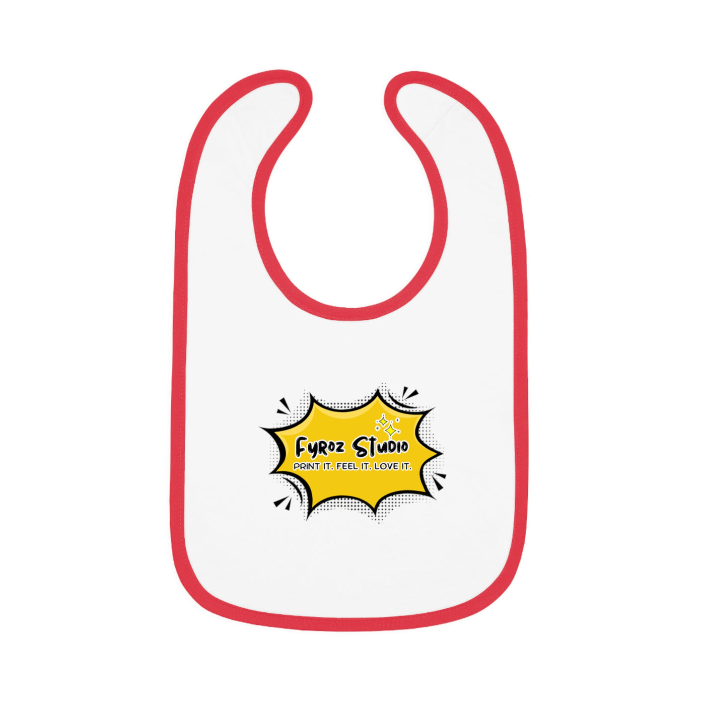 Fun Baby Bib with Contrast Trim, Cute Baby Feeding Bib, Gift for New Parents, Baby Shower Essential, Personalized Baby Bib