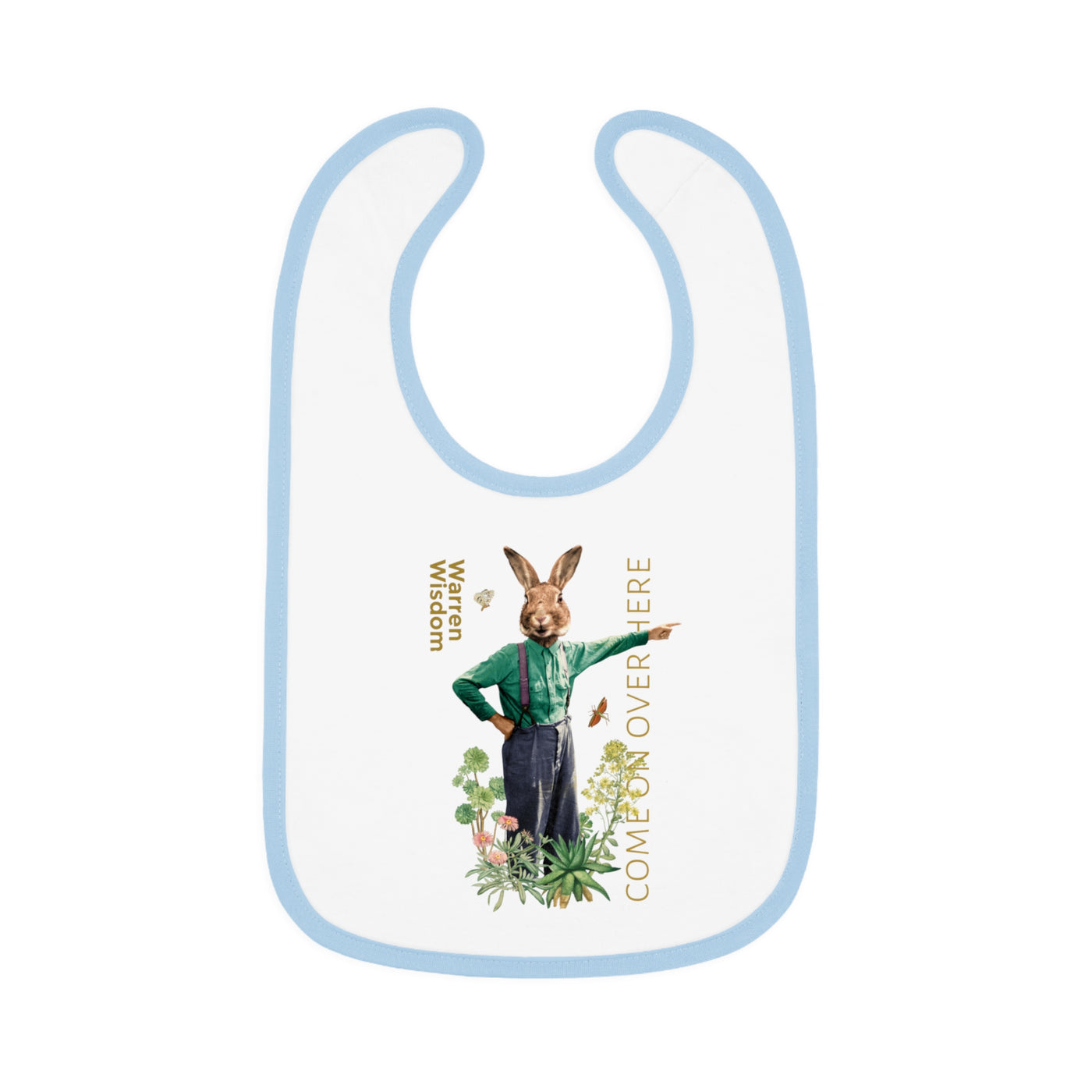 Whimsical Bunny Baby Bib, Cute Infant Feeding Bib, Easter Gift for Baby, Unique Baby Shower Bib, Fun Baby Accessories