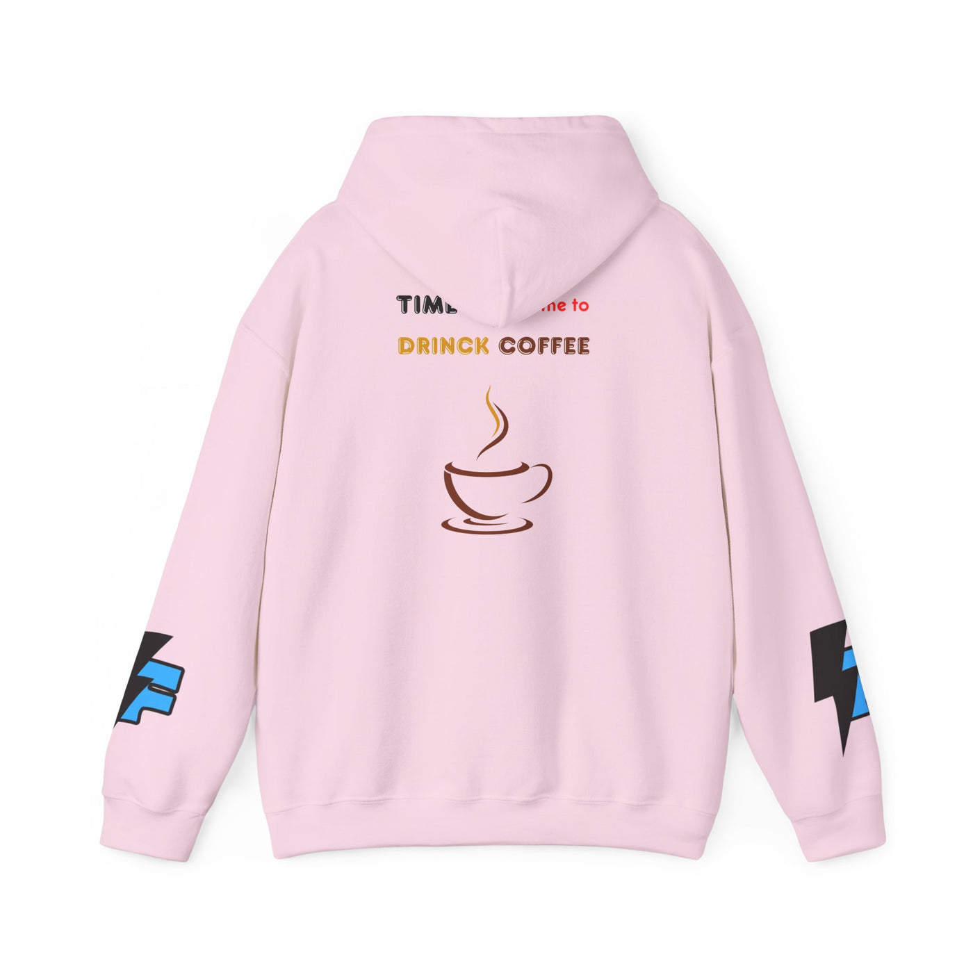 "It's Time to Drink Coffee" Printed Hoodie - Funny Line Design for Coffee Lovers, Unisex Casual T-Shirt, Coffee Lover Gift, Classic Design Coffee Inspired Stylish Clothing