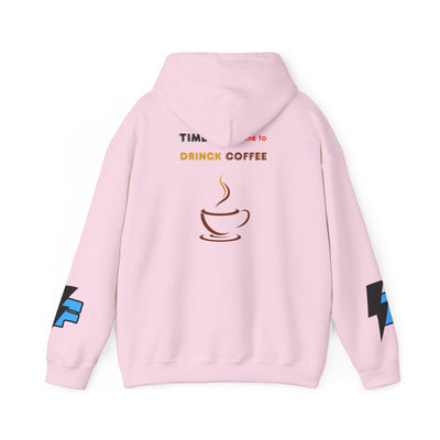 "It's Time to Drink Coffee" Printed Hoodie - Funny Line Design for Coffee Lovers, Unisex Casual T-Shirt, Coffee Lover Gift, Classic Design Coffee Inspired Stylish Clothing