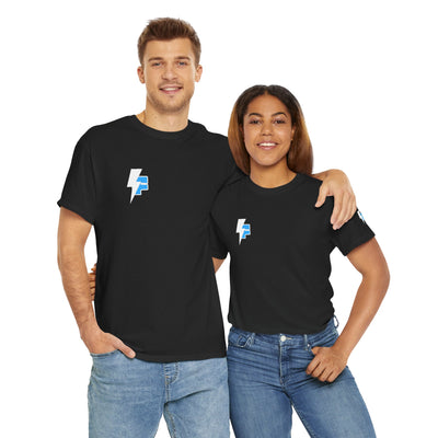 Dynamic Unisex Moisture Wicking Fyroz Bolt Tee – Bold Streetwear Lightning Logo Design, Fitness Shirt, Activewear, Graphic Tee, Sports Apparel, Gift for Athletes