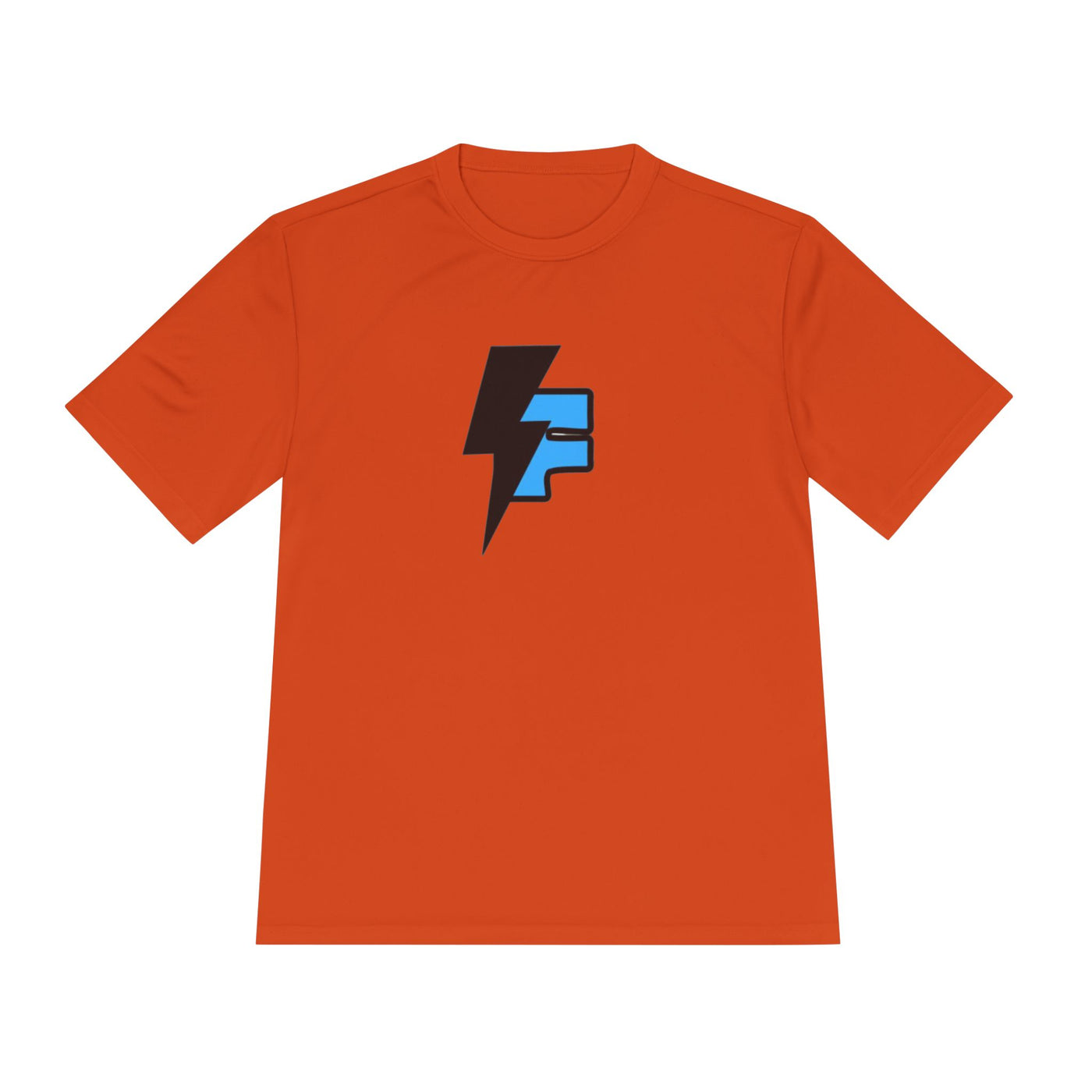 Dynamic Unisex Moisture Wicking Fyroz Bolt Tee – Bold Streetwear Lightning Logo Design, Fitness Shirt, Activewear, Graphic Tee, Sports Apparel, Gift for Athletes