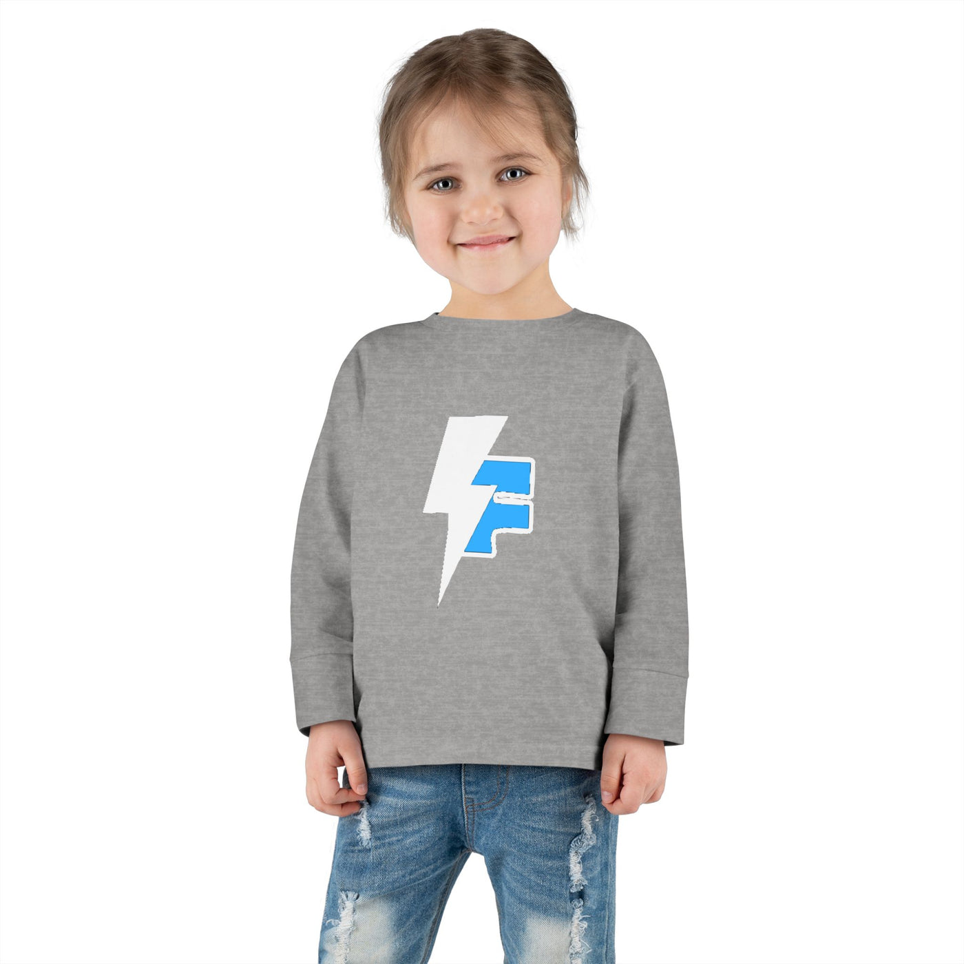 Lightning Bolt Toddler Long Sleeve Tee, Kids Graphic Top, Fun Playwear, Birthday Gift, Casual Toddler Outfit, Everyday Wear
