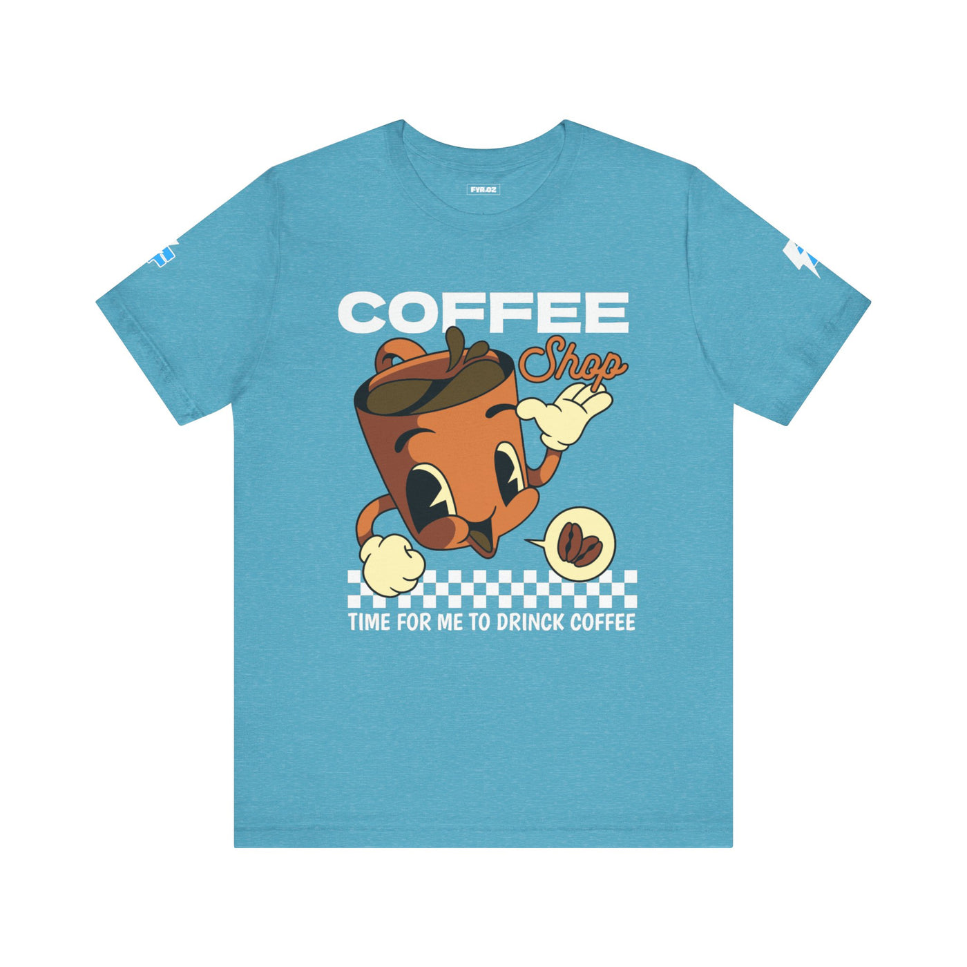 "It's Time to Drink Coffee" Printed T-Shirt - Funny Line Design for Coffee Lovers, Unisex Casual T-Shirt, Coffee Lover Gift, Classic Design Coffee Inspired Stylish Clothing