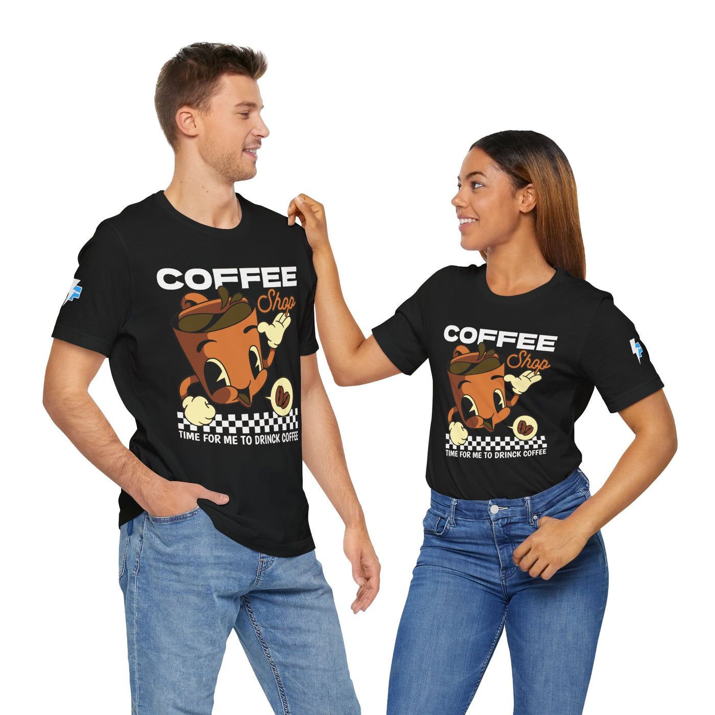 "It's Time to Drink Coffee" Printed T-Shirt - Funny Line Design for Coffee Lovers, Unisex Casual T-Shirt, Coffee Lover Gift, Classic Design Coffee Inspired Stylish Clothing