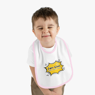 Fun Baby Bib with Contrast Trim, Cute Baby Feeding Bib, Gift for New Parents, Baby Shower Essential, Personalized Baby Bib