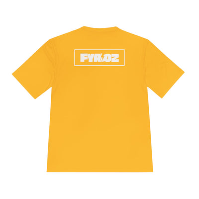 Dynamic Unisex Moisture Wicking Fyroz Bolt Tee – Bold Streetwear Lightning Logo Design, Fitness Shirt, Activewear, Graphic Tee, Sports Apparel, Gift for Athletes