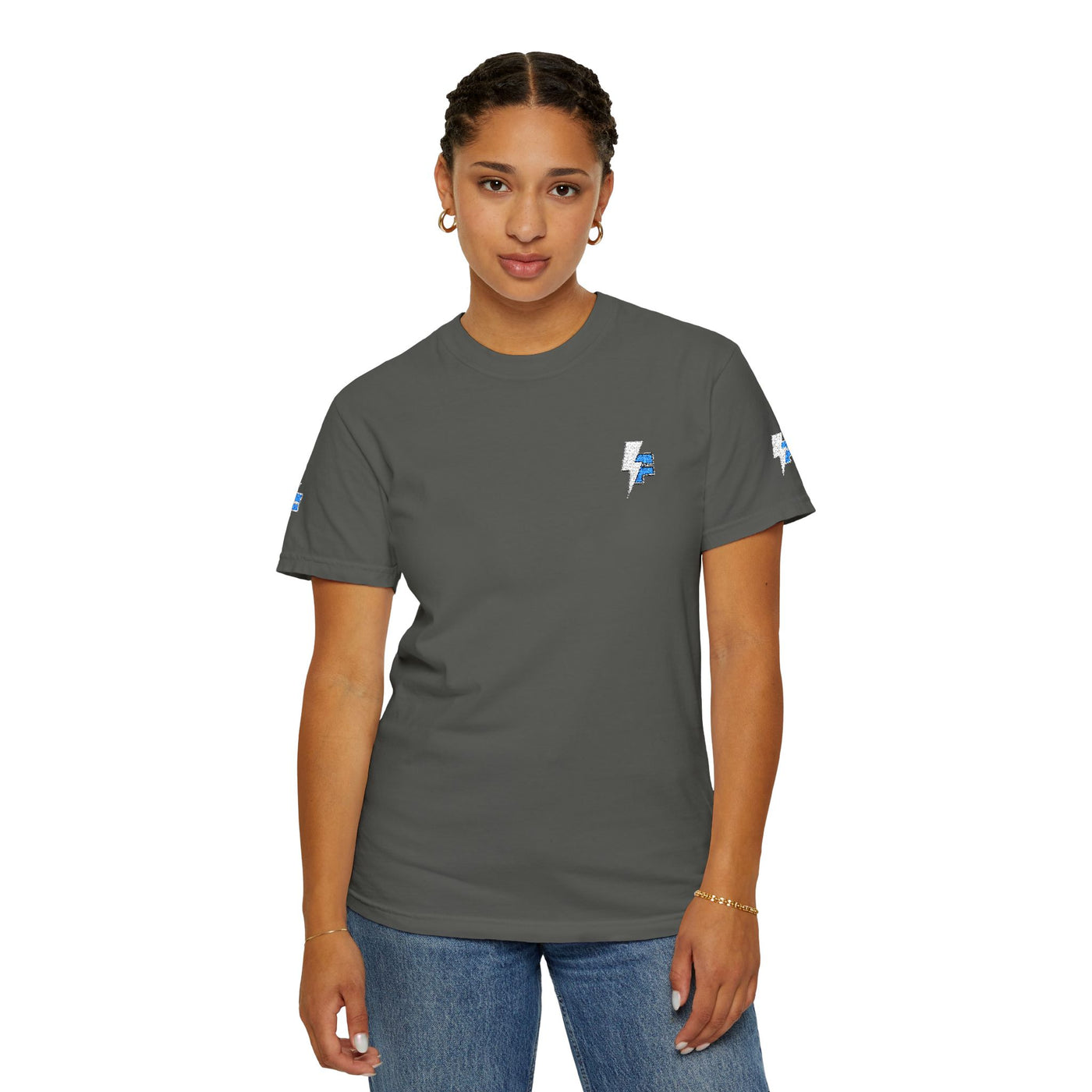 Dynamic Unisex Moisture Wicking Fyroz Bolt Tee – Bold Streetwear Lightning Logo Design, Fitness Shirt, Activewear, Graphic Tee, Sports Apparel, Gift for Athletes