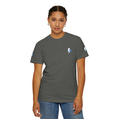 Dynamic Unisex Moisture Wicking Fyroz Bolt Tee – Bold Streetwear Lightning Logo Design, Fitness Shirt, Activewear, Graphic Tee, Sports Apparel, Gift for Athletes