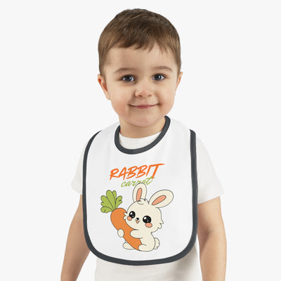 Cute Rabbit Jersey Bib for Babies – Funny Baby Feeding Bib, Baby Shower Gift, Toddler Accessories, Easter Gift, Spring Celebration