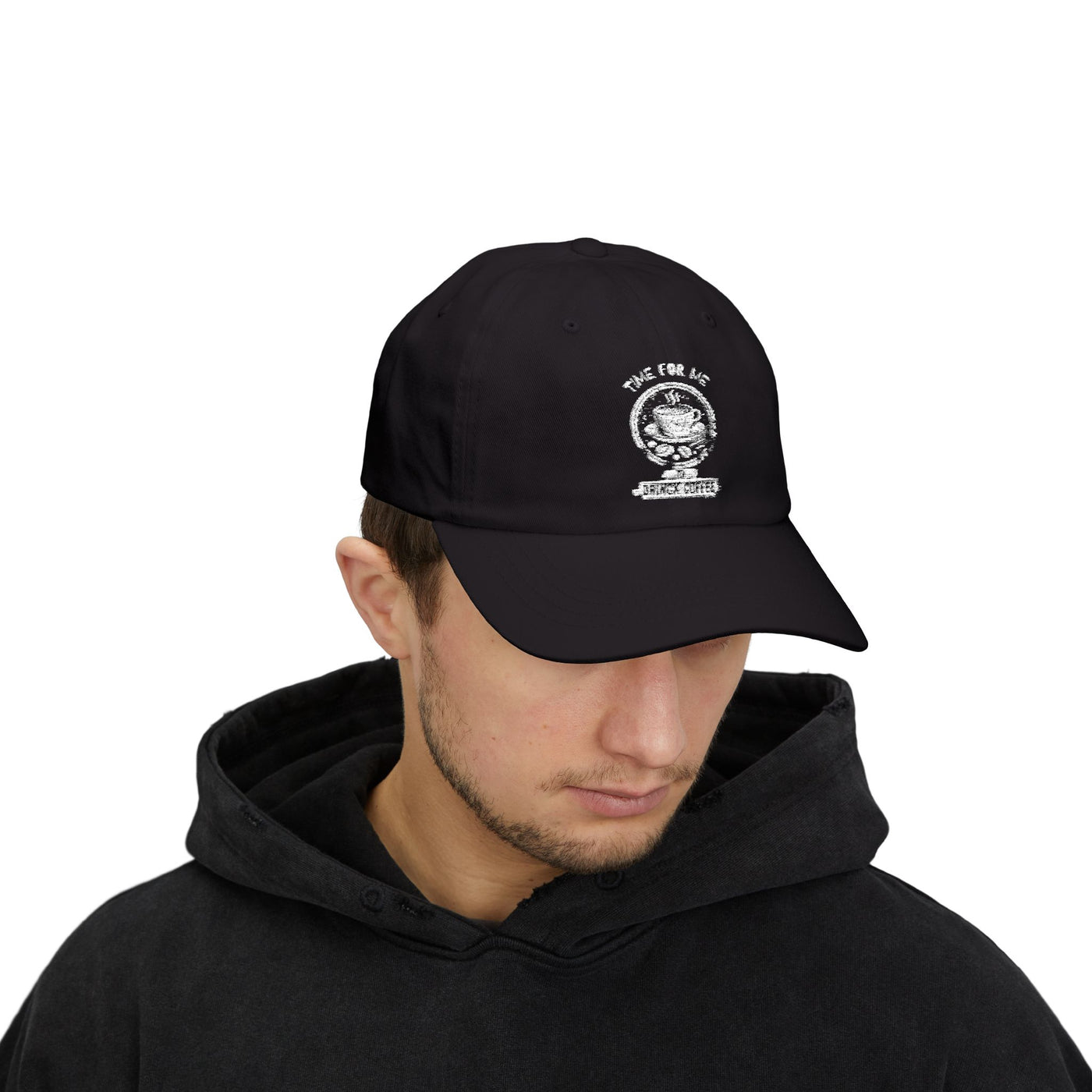 "It's Time to Drink Coffee" Printed cap - Funny Line Design for Coffee Lovers, Unisex Casual cap, Coffee Lover Gift, Classic Design Coffee Inspired Stylish Clothing