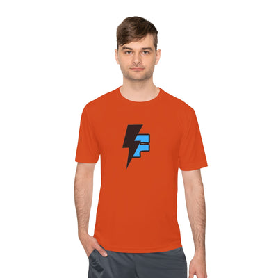 Dynamic Unisex Moisture Wicking Fyroz Bolt Tee – Bold Streetwear Lightning Logo Design, Fitness Shirt, Activewear, Graphic Tee, Sports Apparel, Gift for Athletes