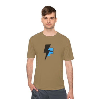 Dynamic Unisex Moisture Wicking Fyroz Bolt Tee – Bold Streetwear Lightning Logo Design, Fitness Shirt, Activewear, Graphic Tee, Sports Apparel, Gift for Athletes