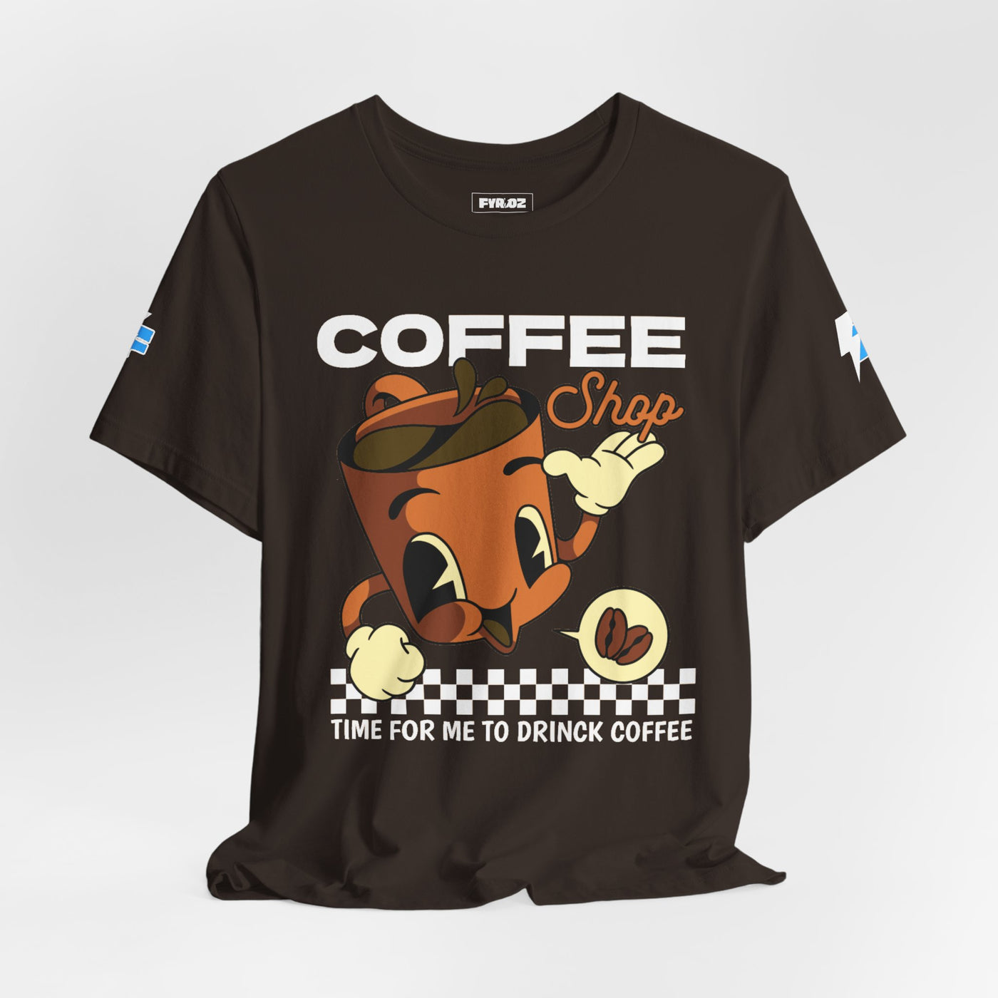 "It's Time to Drink Coffee" Printed T-Shirt - Funny Line Design for Coffee Lovers, Unisex Casual T-Shirt, Coffee Lover Gift, Classic Design Coffee Inspired Stylish Clothing