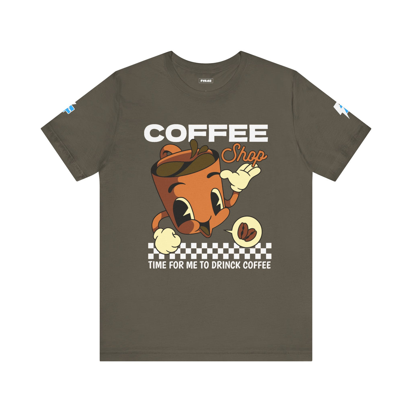 "It's Time to Drink Coffee" Printed T-Shirt - Funny Line Design for Coffee Lovers, Unisex Casual T-Shirt, Coffee Lover Gift, Classic Design Coffee Inspired Stylish Clothing