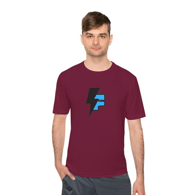 Dynamic Unisex Moisture Wicking Fyroz Bolt Tee – Bold Streetwear Lightning Logo Design, Fitness Shirt, Activewear, Graphic Tee, Sports Apparel, Gift for Athletes