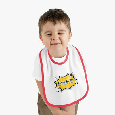 Fun Baby Bib with Contrast Trim, Cute Baby Feeding Bib, Gift for New Parents, Baby Shower Essential, Personalized Baby Bib