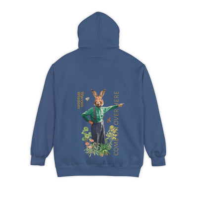 Trendy Hoodie for All- Hoodie, Untamed Rabbit – Wild & Playful Bunny Aesthetic Design Animal Tee, Unisex Cartoon Shirt, Eco-Friendly Fashion, Gift for Nature Lovers, Boho Style Wear