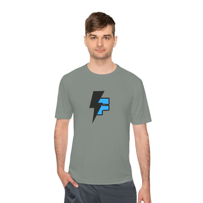 Dynamic Unisex Moisture Wicking Fyroz Bolt Tee – Bold Streetwear Lightning Logo Design, Fitness Shirt, Activewear, Graphic Tee, Sports Apparel, Gift for Athletes