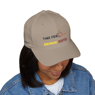 "It's Time to Drink Coffee" Printed cap - Funny Line Design for Coffee Lovers, Unisex Casual cap, Coffee Lover Gift, Classic Design Coffee Inspired Stylish Clothing