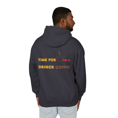 "It's Time to Drink Coffee" Printed Hoodie - Funny Line Design for Coffee Lovers, Unisex Casual Hoodie, Coffee Lover Gift, Classic Design Coffee Inspired Stylish Clothing