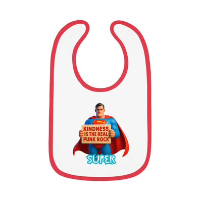 Superhero Kindness Baby Bib, Funny Baby Gift, Cute Infant Bib, Unique Baby Shower Present, Punk Rock Inspired Bib