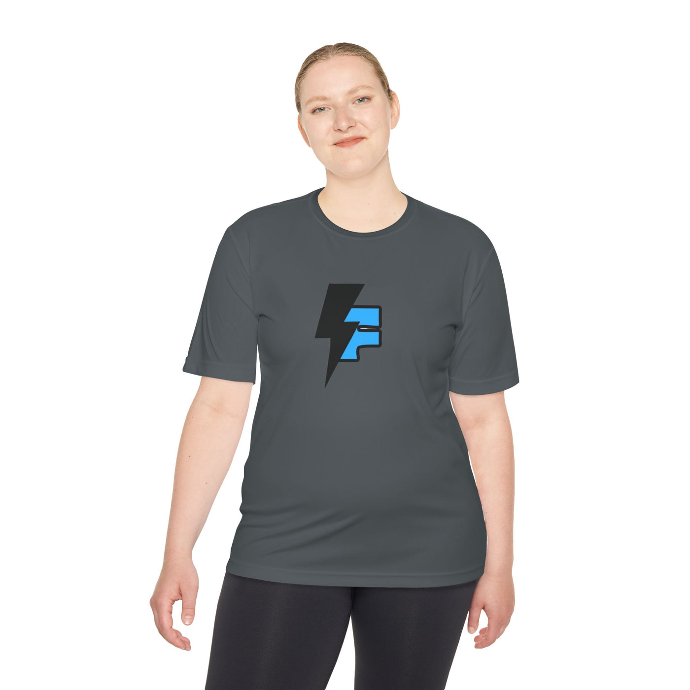 Dynamic Unisex Moisture Wicking Fyroz Bolt Tee – Bold Streetwear Lightning Logo Design, Fitness Shirt, Activewear, Graphic Tee, Sports Apparel, Gift for Athletes