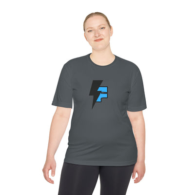 Dynamic Unisex Moisture Wicking Fyroz Bolt Tee – Bold Streetwear Lightning Logo Design, Fitness Shirt, Activewear, Graphic Tee, Sports Apparel, Gift for Athletes
