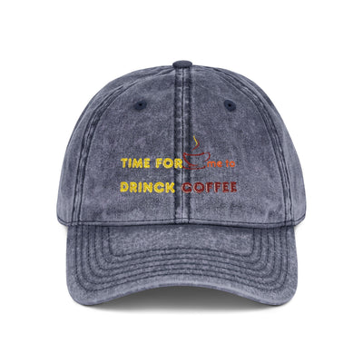 "It's Time to Drink Coffee" Printed cap - Funny Line Design for Coffee Lovers, Unisex Casual cap, Coffee Lover Gift, Classic Design Coffee Inspired Stylish Clothing